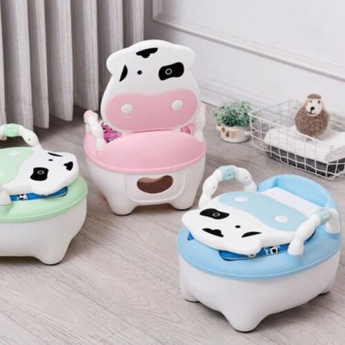 Cartoon Baby Potty Toilet Bowl Training Pan Toilet Seat Kid Portable Urinal Backrest Cute Pot for Baby Kid Toilet Training Potty