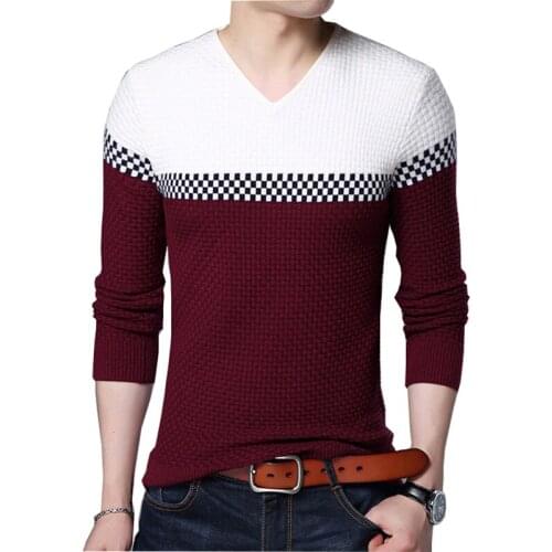 TFETTERS Brand-sweater New 2020 Mens Business Leisure Sweater V-collar Fitness Fashion Color Matching Slim Sweaters Men