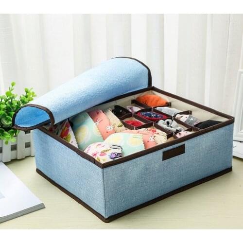 Solid Clothes Storage Bag High Capacity Clothing Organizer Underwear Bag Organizer Oxford Cloth Folding Storage Box Closet Case