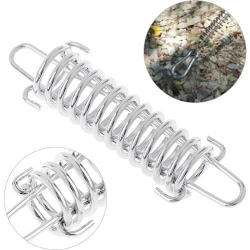 Camping Tent Spring Buckle High Elasticity Strength Stainless Steel Rope Camping Tensioner Awning Fixed Hook Buckle