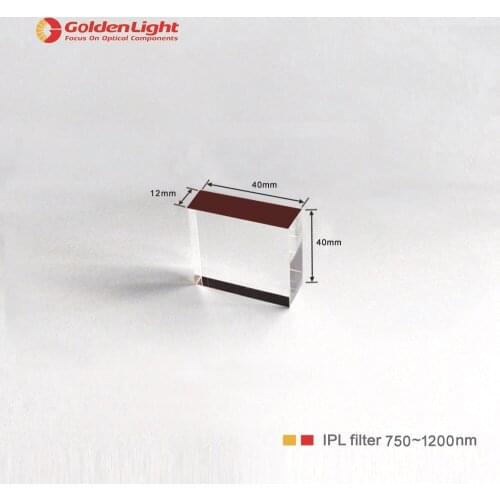 Size:40*12*40mm , coating side:40*12mm , Sapphire ipl-Filter For aesthetic laser device / wavelength : 640nm/750nm~1200nm
