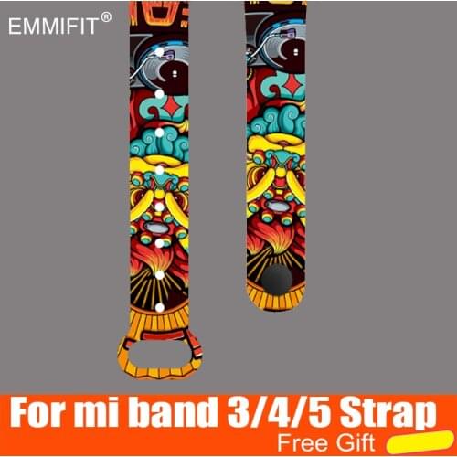 For Xiaomi Mi Band 3/4/5/NFC Bracelet global version Wristband Accessories Colorful Graffiti style Strap For MiBand 5/4/3 Strap