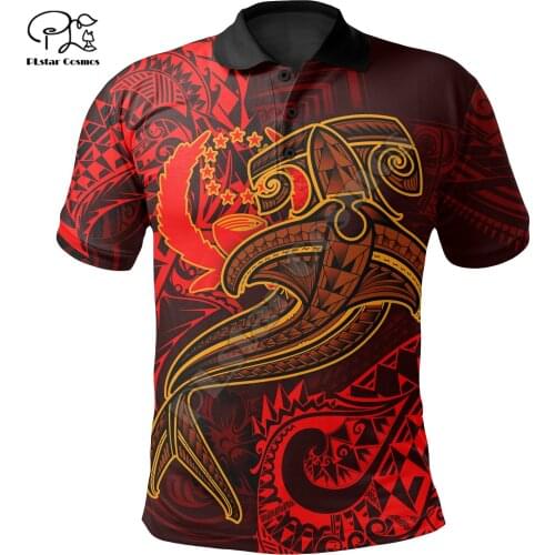 PLstar Cosmos Pohnpei Polynesian Culture Tribe Art Island Tattoo 3DPrint Men/Women Summer Polo Shirts Streetwear Short Sleeve A5