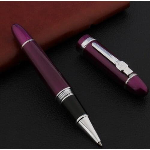 Luxury Jinhao 159 Rollerball Pen metal silver purple spin ball point pen Stationery Office School Supplies