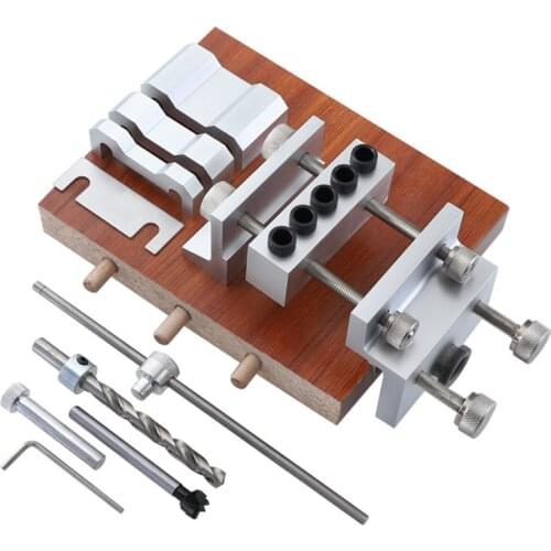 Three-in-one woodworking punch locator inch 3/8" aluminum alloy round dowel puncher woodworking tools