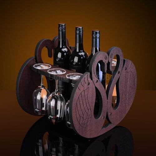 Wine rack decoration creative European wine bottle rack solid wood wine rack cabinet living room home wine rack