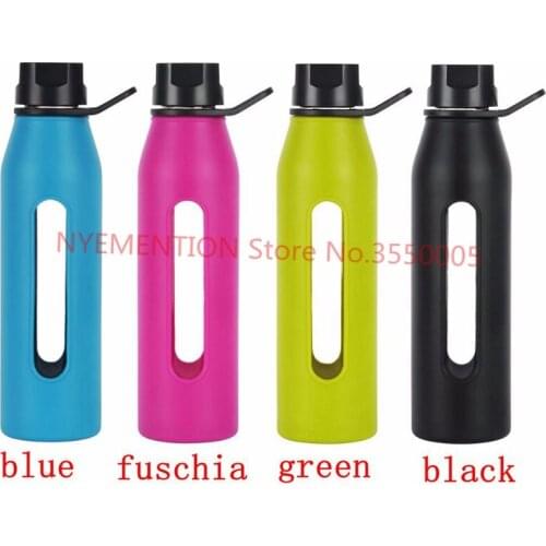 20pcs BPA Free Glass Water Bottle with Twist Cap and Soft Silicone Sleeve Great for Yoga GYM Cycling 570mL 19Oz