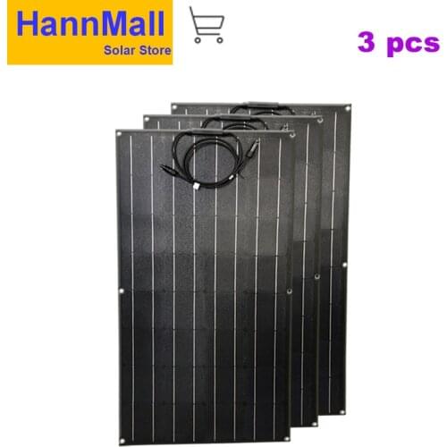 300W 3X100W ETFE Semi Flexible Solar Panel placa solar panneau solaire 12V Mono Cell For RV Boat Yacht Car Caravan Charger