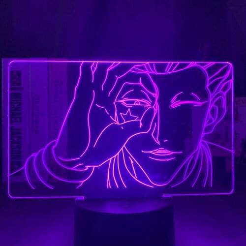 3d Lamp Hisoka Face Led Color Changing Atmosphere for Kids Bedroom Decor Light Child Night Light Anime Hunter X Hunter Gift