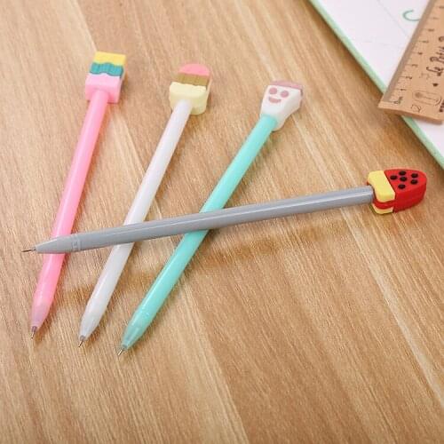 40 pcs Creative silicone ice cream gel pen head study cute cartoon stationery office supplies water-based pen