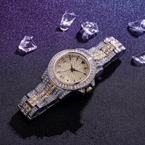 AAA ICED OUT HIP HOP Wrist Watches With Micro pave CZ Stainless Steel Wristband Dropshipping