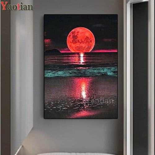 Seascape sunset landscape Diamond Painting 5d diy Painting With Diamonds Embroidery Diamond Mosaic Full Square round resin drill