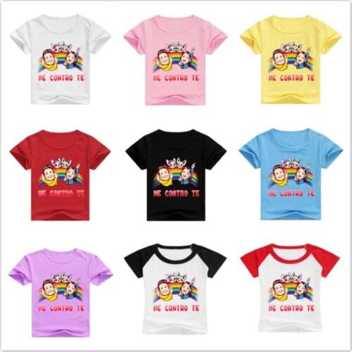 Summer Children Cotton Me Contro Te Print Short Sleeve T-Shirts Baby Boys Girl Cartoon Design Tshirts Kid Tops Tees Boy Costumes