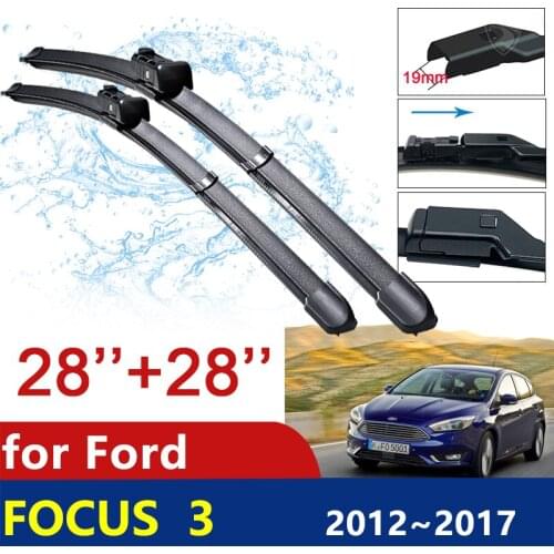 For Ford Focus 3 2012~2017 MK3 2013 2014 2015 2016 Front Window Windshield Windscreen Car Wiper Blades Car Accessories Stickers