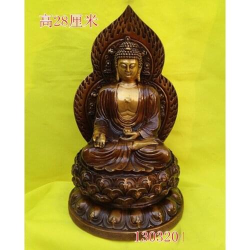 HOME TEMPLE GRECO-BUDDHIST EFFICACIOUS PROTECTION # INDIA TIBETAN BUDDHISM LOTUS RULAI SAKYAMUNI BUDDHA BRASS STATUE