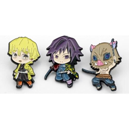 Anime Demon Slayer Kimetsu No Yaiba Enamel Brooches Kamado Tanjirou Agatsuma Hashibira Badge Lapel Pins For Men Women Gifts