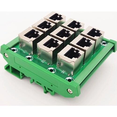 RJ45 8P8C Jack 9-Way Buss Breakout Board,Terminal Block, Connector