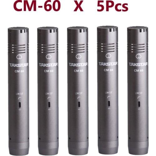 5Pcs/ Kit Top Quality Takstar CM-60 / CM60 Professional Recording Condenser Microphone For Musical Instrument On-Stage