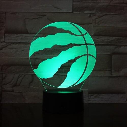 Lampara 3D Led Basketball Shape LED Art Sculpture Night Lights 7 Colors Illusion USB Desk Lamp as Home Decor 2855