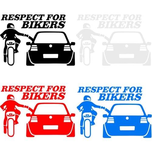 LEEPEE 19.5*15.5CM 1pc Auto Decoration Car Sticker Car-Styling Funny Auto Stickers and Decals respect for bikers