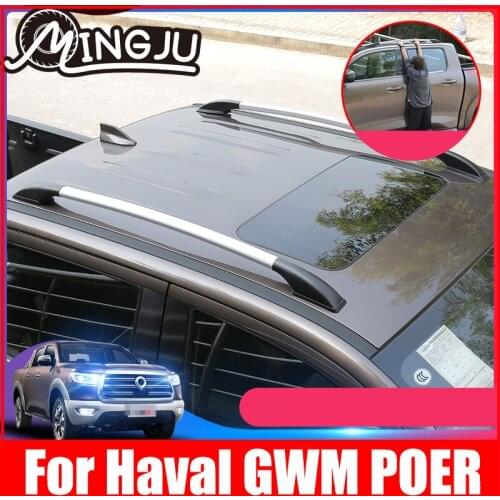 ABS Metal Silver Chrome Car Roof Rack Rails Bar Luggage Carrier Bars top Rack For Great Wall GWM POER UTE 2020 2021 Accessories