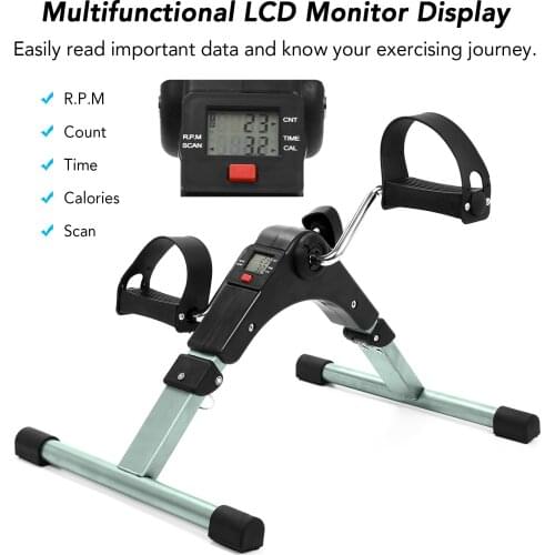 Mini Fitness Pedal Stepper Exercise Machine LCD Display Indoor Cycling Bike Stepper with Adjustable Resistance for Home Office