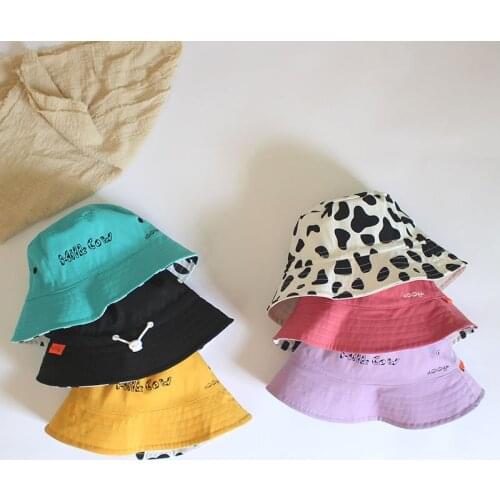 New Double-sided Baby Hat Cotton Travel Children Bucket Hat Kids Cap for Girls Boys Panama Beach Accessories Baby Sun Hat 1PC