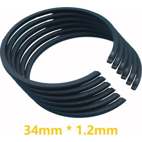 6pcs/lot 34mm * 1.2mm Grass trimmer Piston Ring Set Fit Chinese 1E34F Brush Cutter CG260 BC260 26CC Trimmer Cylinder Parts