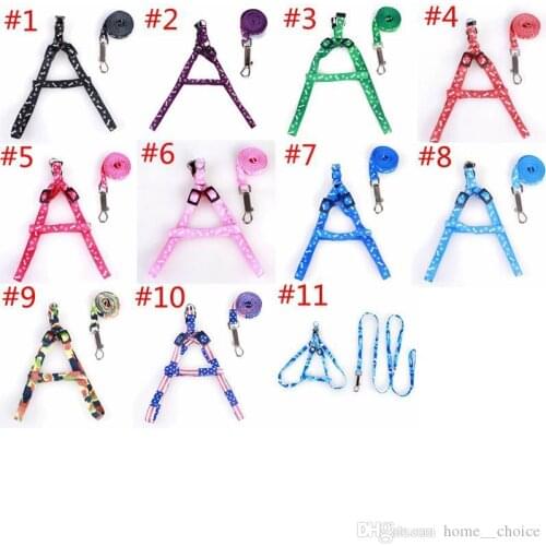120cm Printed Pet Harness Leash Dog Collars Adjustable Rope Puppy Cat Leashes Pet Traction rope for Small Dogs 11 Colors