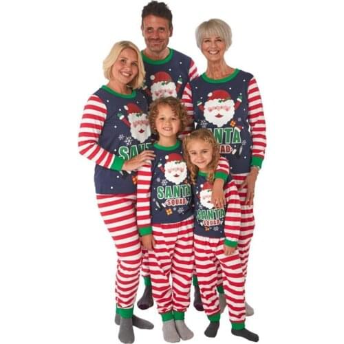 Striped Christmas Family Matching Clothes Mommy Daddy and Me Pajamas Clothes Mother Daughter Father Son & Baby Sleepwear Outfits