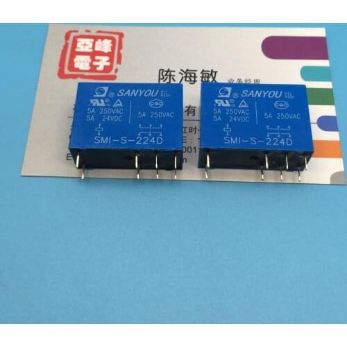 SMI-S-224D Relay Sanyou Two Sets Conversion 8-Pin 5a250vac Coil Voltage 24VDC