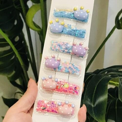 1Set Cute Princess Crown Hairpins Children Kids Hair Clips Pins Barrette Accessories for women girl Hairgrip Headwear Hairclip