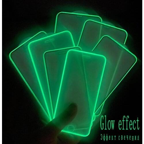 Luminous Tempered Glass on the For iPhone SE2 6 7 8 plus XR X XS 11Pro Max Glass Screen Protective Film for iphone 6s 7 8 plus