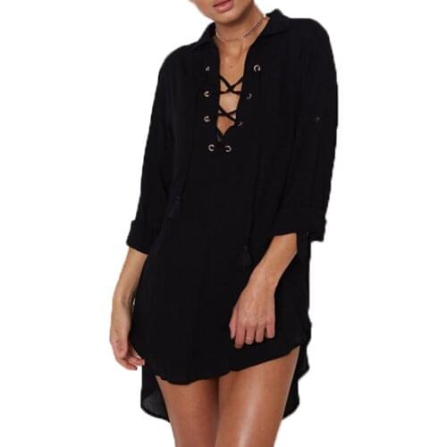 Long Sleeve Shirt Women Casual Chiffon Solid V-Neck Long Black Tshirt Women Korean Streetwear Plus Size Tees Womens Clothing