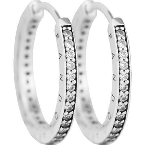100% 925 Sterling-Silver-Jewelry Silver Hoop Earring Free Shipping