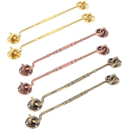 2Pcs 22cm Zinc Alloy Cabin Hook Thickened Solid Wind Door Window Hook Buckle Vintage Buckle Windproof Hardware With Screw