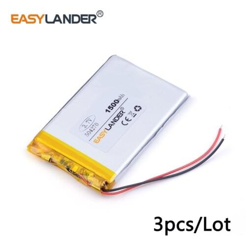 3pcs /Lot 504270 1500 mah 3.7v lithium Li ion polymer rechargeable battery interphone GPS vehicle traveling data recorder PAD