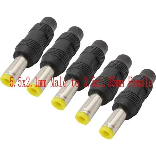 5/10pcs DC Power Conversion Plug 5.5x2.1mm Male to 3.5x1.35mm Female Tuning Fork DC Adapter 3.5*1.35 Female to 2.1 DC Connector