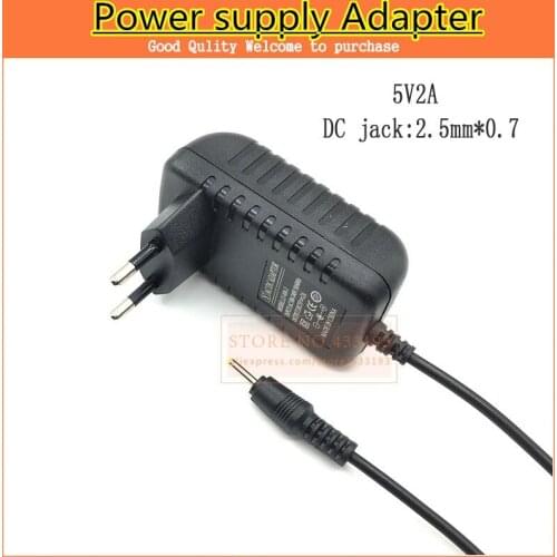 5PCS/LOT 100% Brand new high quality dc 5v 2a 2000mA power supply universal adapter 2.5*0.7 EU plug E-book