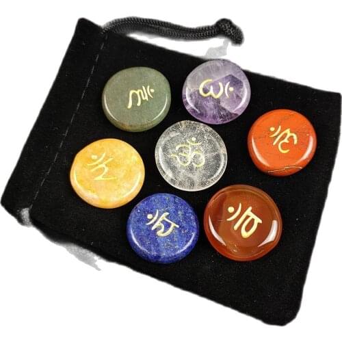 7 Chakra Natural Crystal Gem Agate Stone Reiki Energy Healing Symbol Gift Decor