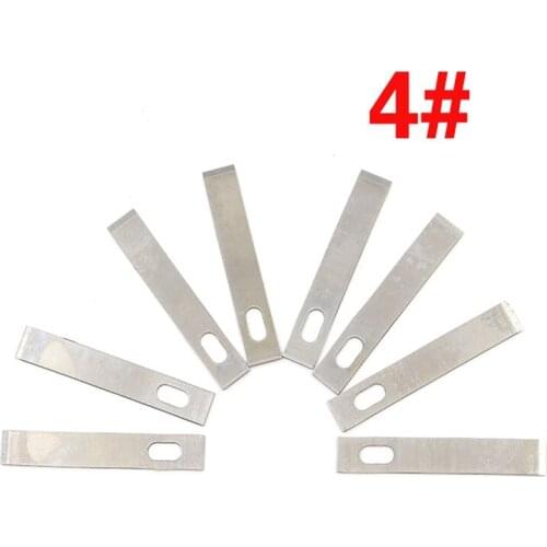 8Pcs/4# Lot Stainless Steel Carving Knife Blade Wood Graver Carver Blades Hand Tools