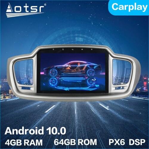 Aotsr Android 10.0 4+64G Car Radio Player GPS Navigation Car Stereo HD Multimedia HeadUnit For Kia SORENTO 2015 2016 DSP Carplay