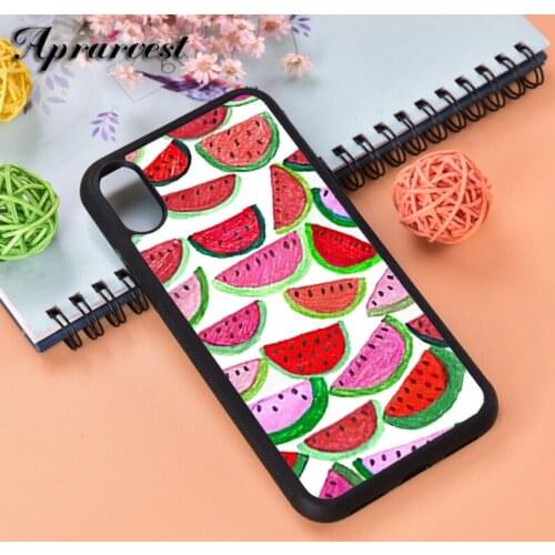 Aprarvest Watermelon Silicone Rubber Phone Case Cover For iPhone 5 5S SE 6 6S 7 8 PLUS X XS XR MAX 11 PRO