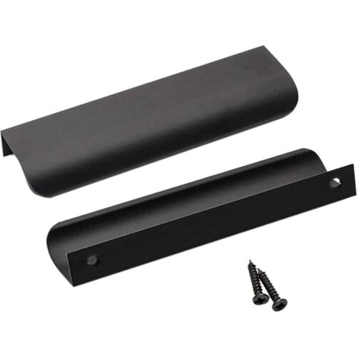 25PCS Black Aluminium Alloy Tab Pulls Kitchen Cabinet Handles 5 Inch Drawer Pulls Tab Edge Pull For Dresser Drawers