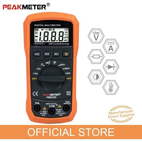 Official Peakmeter Best low price Pocket Size LCD display AC DC 2000 counts Auto Range Digital Multimeter PM8233 series