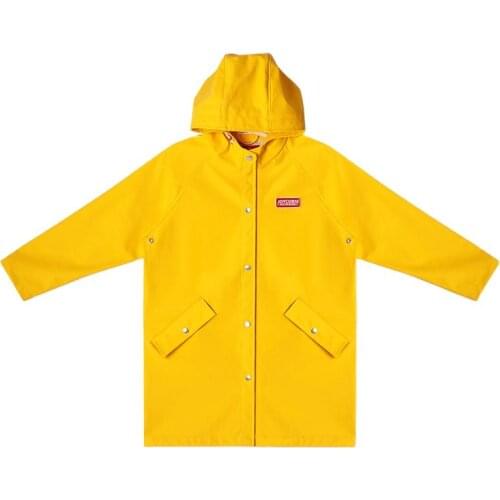 Girls Kids Rain Coat School Outdoor Yellow Raincoat Children Waterproof Jacket Windbreaker Poncho Trench Coat Hood Impermeable