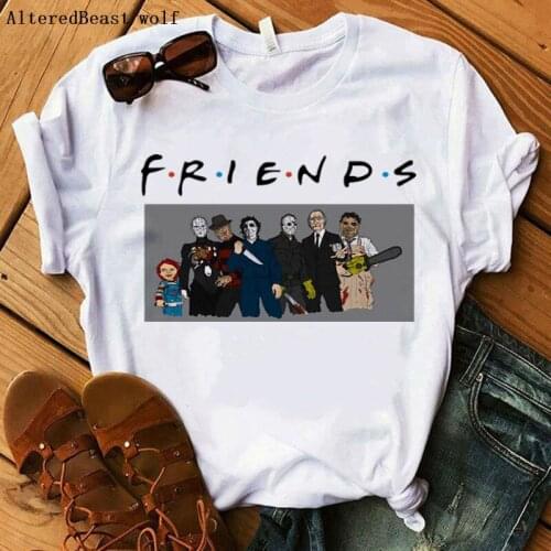 Horror character friends women summer t shirt friend tv show harajuku print vogue t shirt female 2019 casual short sleeve tops