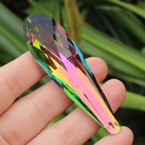 75mm/50mm Faceted Glass Crystal Big Water-Drop Loose Beads, For DIY Jewelry Making, pendant,necklace