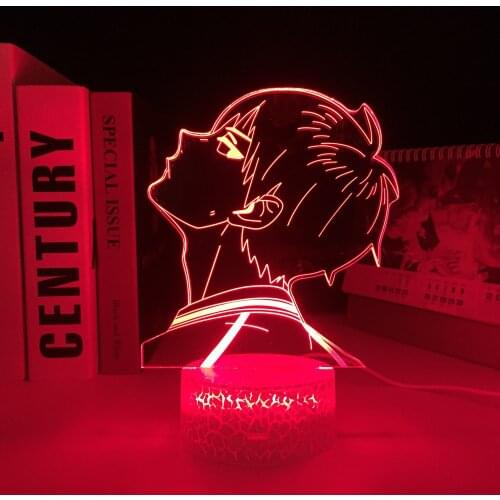 Haikyuu Anime Tobio Kageyama LED White Base Night Light for Kids Birthday Gift Bedroom Decor Nightlight Bedside Table 3D Lamp