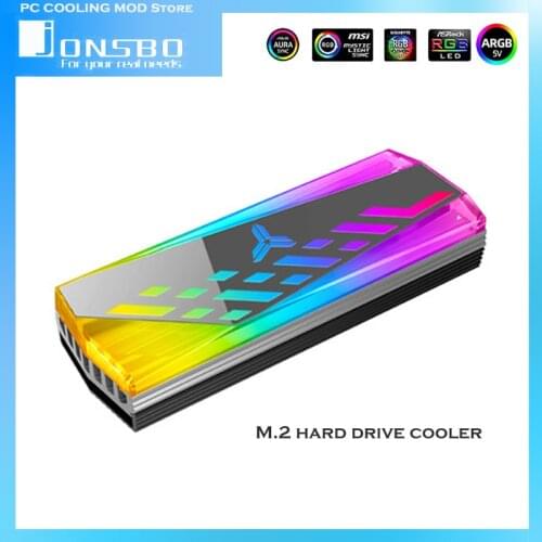 JONSBO PC Case SSD M2 RGB Cooling Radiator, Dissipador SSD M.2 NVME Cooler, Heatsink 5V ARGB M/B SYNC,M.2-4